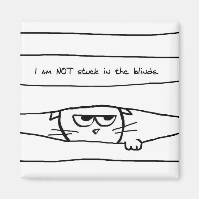 Katzen und Fensterläden - Funny Cat Magnet (Vorne)