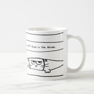 Katzen und Fenstervorhänge - lustige Tasse