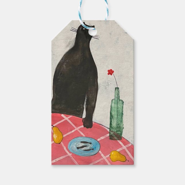 Katzen und Fische Geschenkanhänger (Vorderseite)