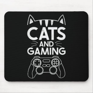 Katzen und Gaming Funny Cat Lover Gaming Gift Game Mousepad