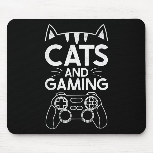 Katzen und Gaming Funny Cat Lover Gaming Gift Game Mousepad (Vorne)