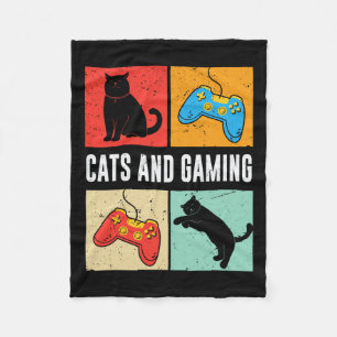 Katzen und Gaming für das Cat Lover Gamer Video Ga Fleecedecke