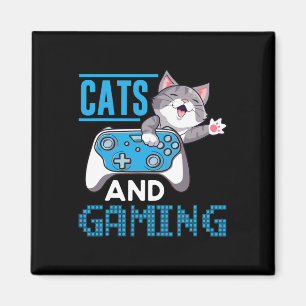 Katzen und Gaming für das Cat Lover Gamer Video Ga Magnet