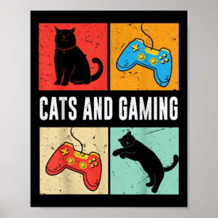 Katzen und Gaming für das Cat Lover Gamer Video Ga Poster