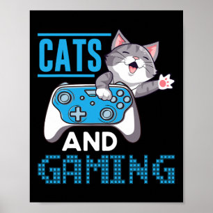 Katzen und Gaming für das Cat Lover Gamer Video Ga Poster