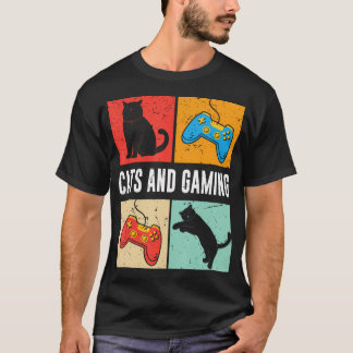 Katzen und Gaming für das Cat Lover Gamer Video Ga T-Shirt