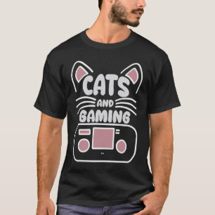 Katzen und Gaming liebt Videospiele spielen Süße G T-Shirt