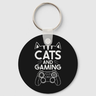 Katzen und Gaming Lustiges Katzenliebhaber-Gaming- Schlüsselanhänger