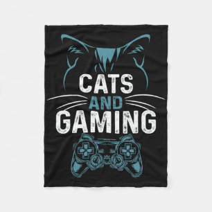 Katzen und Gaming Niedliche Cat Lover Gamer Video  Fleecedecke