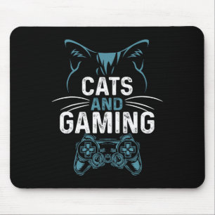 Katzen und Gaming Niedliche Cat Lover Gamer Video Mousepad