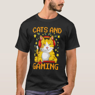 Katzen und Gaming-Video-Gaming-Gaming-Chat T-Shirt