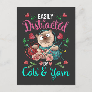 Katzen und Garne, geweiht, komische Kroketten-Frau Postkarte
