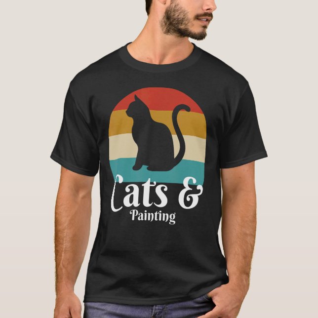 Katzen und Gemälde T-Shirt (Vorderseite)