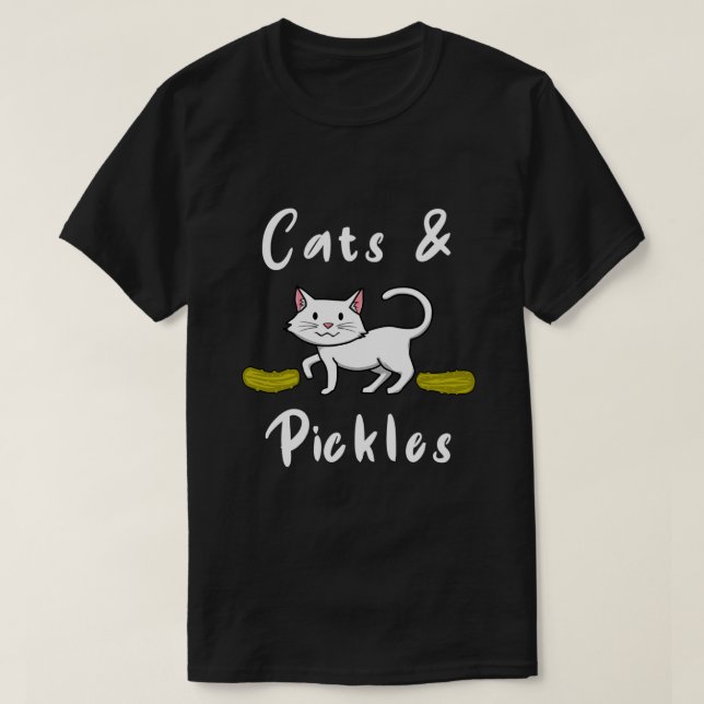 Katzen und Gurken Sandwich Pickle T-Shirt (Design vorne)