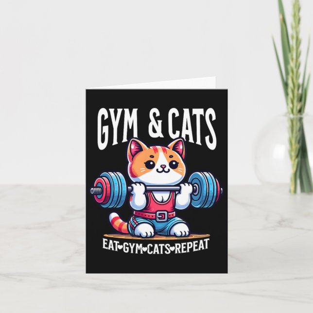 Katzen und Gymnastikübungen Funny Kitten Bodybuild Karte (Vorderseite)