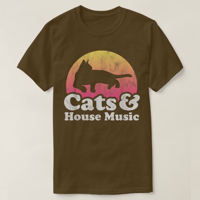 Katzen und Hausmusik T - Shirt für Männer oder Fra (Design vorne)