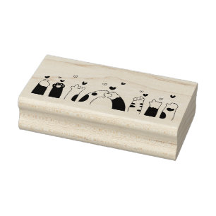 Katzen und Herz Gummistempel