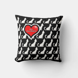 Katzen und Herzklopfen Kissen