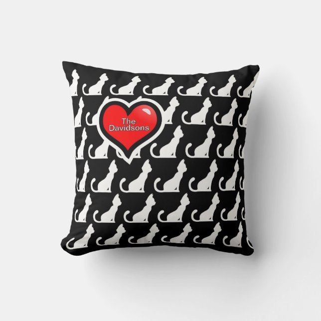 Katzen und Herzklopfen Kissen (Vorderseite)