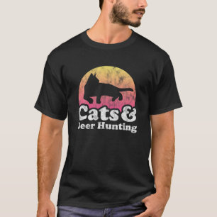 Katzen und Hirsche, die männlich oder weiblich jag T-Shirt