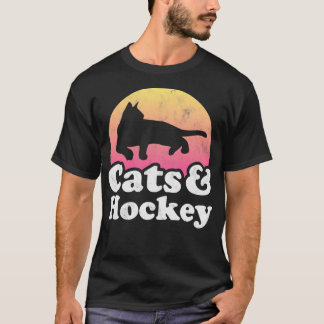 Katzen und Hockey Herren- oder Frauenkatze und Hoc T-Shirt