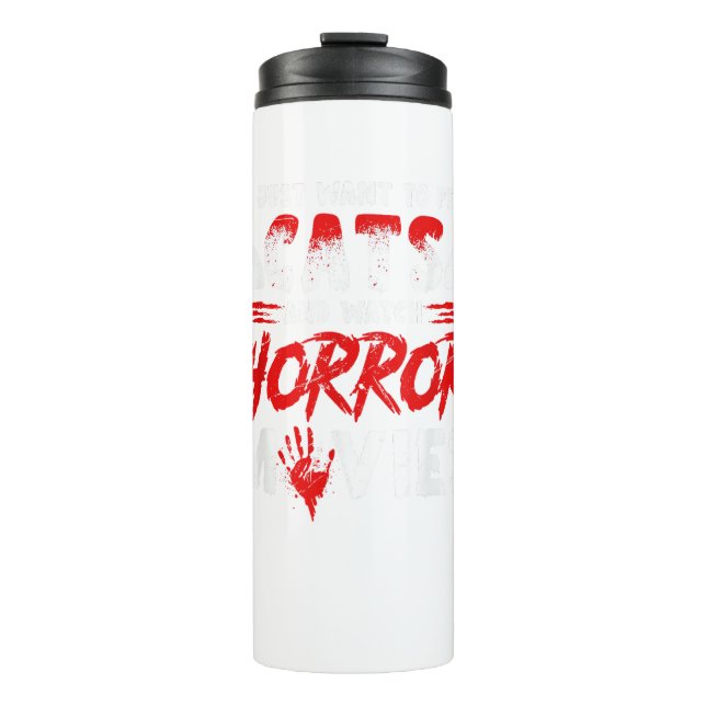 Katzen und Horror Thermosbecher (Vorderseite)