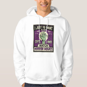 Katzen Und Horrorfilme Halloween-Design Hoodie