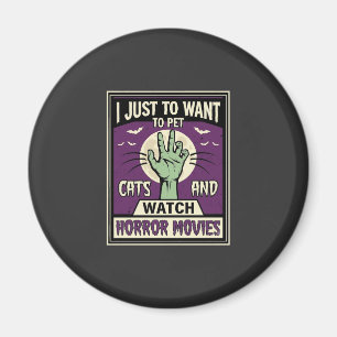 Katzen Und Horrorfilme Halloween-Design Magnet