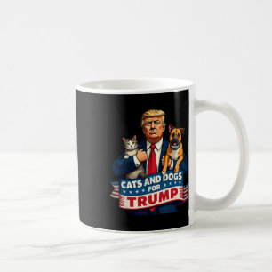 Katzen und Hunde für Trump 2024 Kätzchen und Hunde Kaffeetasse