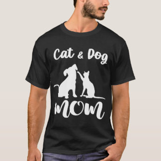 Katzen und Hunde Mama Haustiere Tiere Lover Welpe  T-Shirt