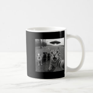 Katzen und Hunde Selfie mit Alien UFO Lustig für M Kaffeetasse