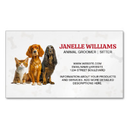 Katzen und Hunde Sitzen | Muster für Paw und Knoch Magnetische Visitenkarte