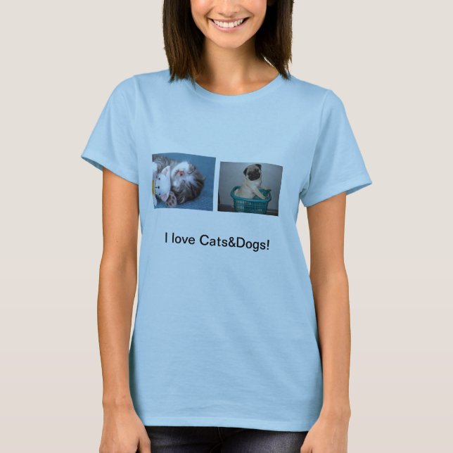 Katzen und Hunde T-Shirt (Vorderseite)