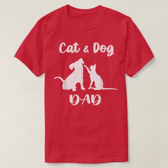 Katzen und Hunde Vater Haustiere Tiere Lover Welpe T-Shirt (Design vorne)