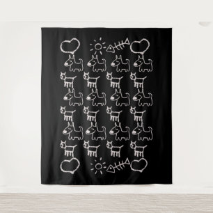 Katzen und Hunde Wandteppich