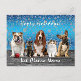  Katzen und Hunde Weihnachten im Veterinärbereich Postkarte