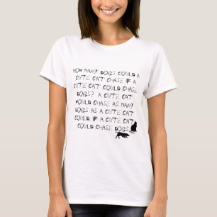 Katzen und Hunde Zunge Twister Funny White T - Shi T-Shirt