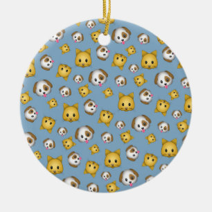 Katzen und HundeEmoji Muster Keramik Ornament
