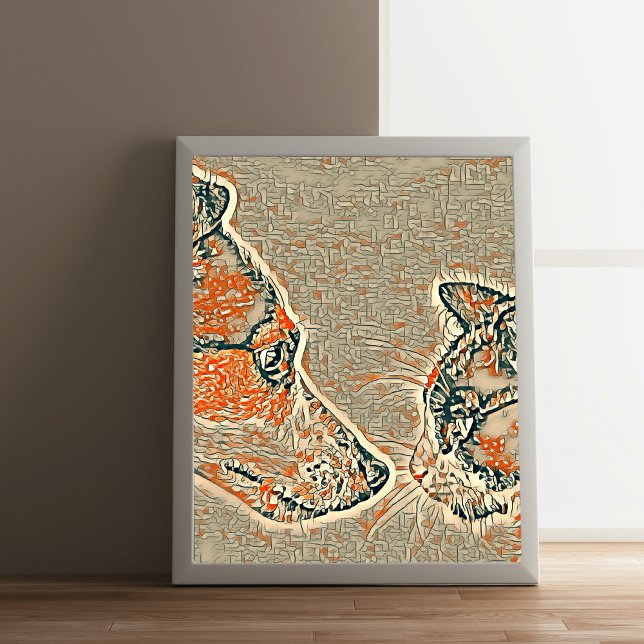 Katzen- und Hundefreundschaft, abstrakt Poster (Von Creator hochgeladen)