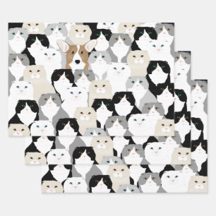 Katzen- und Hundefutter Geschenkpapier Set