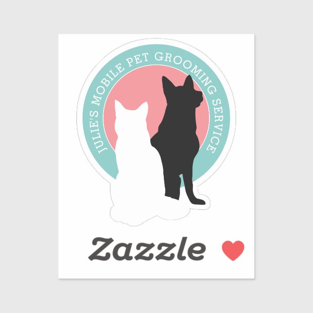Katzen- und Hundemobile Tierpfleger Aufkleber (Blatt)