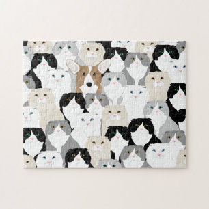 Katzen und Hundepuzzle Puzzle