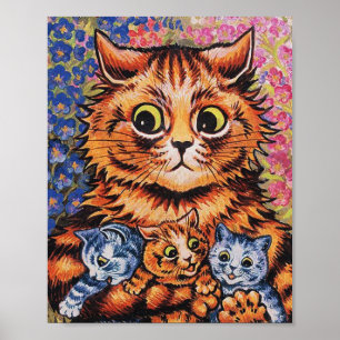 Katzen und ihre Kätzchen Louis Wain Poster