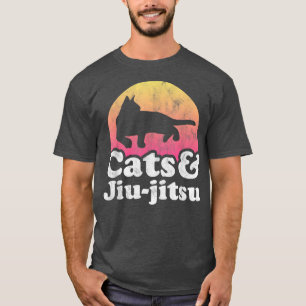 Katzen und Jiujitsu Mens oder Männerkatzen T-Shirt