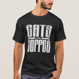 Katzen und Kaffee Fettdruck-Design für Koffein & F T-Shirt