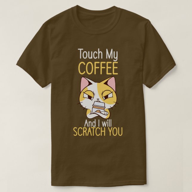 Katzen und Kaffee Kaffee Kaffee lange T-Shirt (Design vorne)