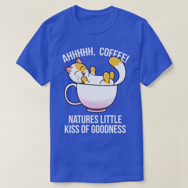 Katzen und Kaffee Kaffee Kaffee lange T-Shirt (Design vorne)