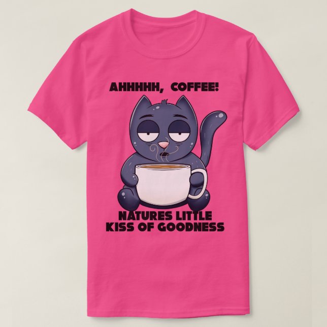 Katzen und Kaffee Kaffee Kaffee lange T-Shirt (Design vorne)
