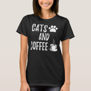 Katzen und Kaffee lustige niedliche Kätzchen flaus T-Shirt