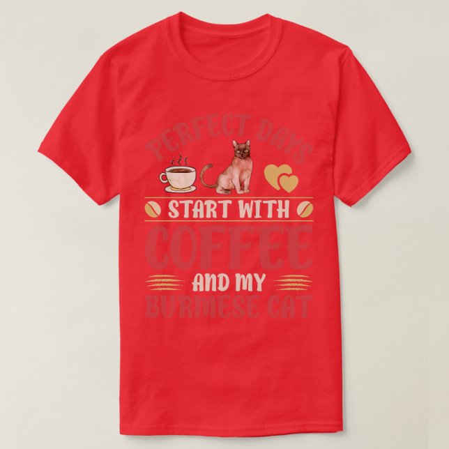 Katzen und Kaffee T-Shirt (Design vorne)